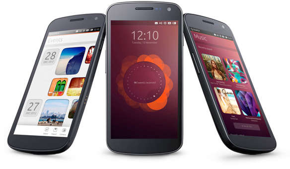 Varianten des Home-Bildschirms eines Ubuntu Smartphones. (pd)