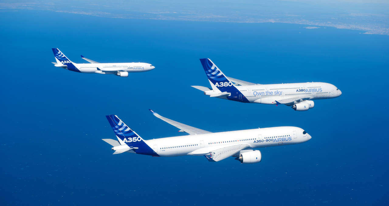 Airbus Familienflug des A330 A350 und A380