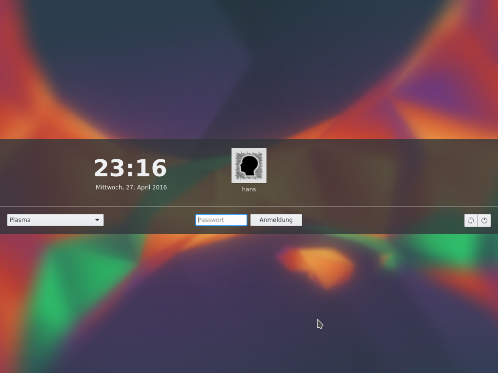 Login-Bildschirm von Kubuntu. (HJB)